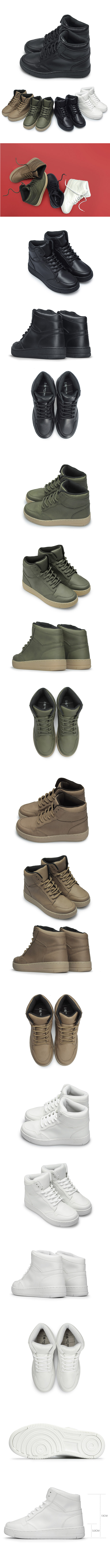 【富發牌】靚男靚女街頭運動高筒鞋-黑/白/綠/棕1CK26