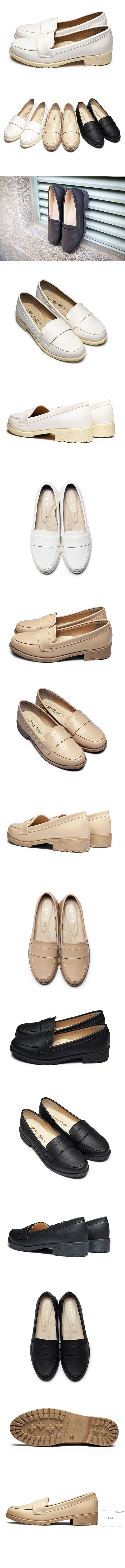 【富發牌】典雅英倫風氣質樂福鞋-黑/白/杏1CT28